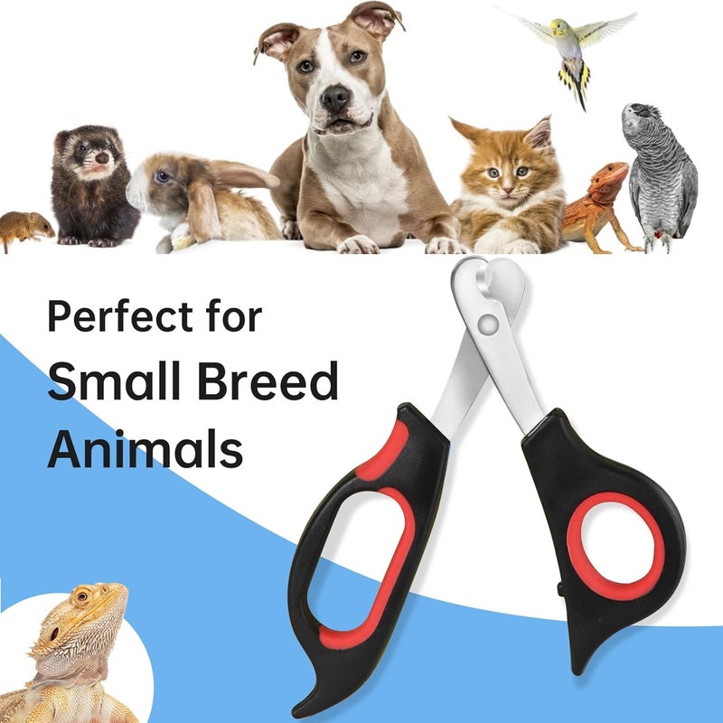 KEUYE Bearded Dragon Nail Clippers,Stainless Steel Bearded Dragon Toe Nail Clippers with Precise Angled Edges (Reddish Black) - Image 4